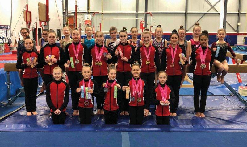 Pas moins de 19 médailles et 35 rubans ont été remportés par Gymnaska-Voltigeurs à la 1re sélection de gymnastique artistique. Photo gracieuseté