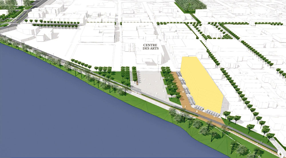 Une esquisse dévoilée par la Ville et la firme Daoust Lestage lors de la présentation de la future promenade Gérard-Côté, en novembre dernier. Photothèque | Le Courrier ©