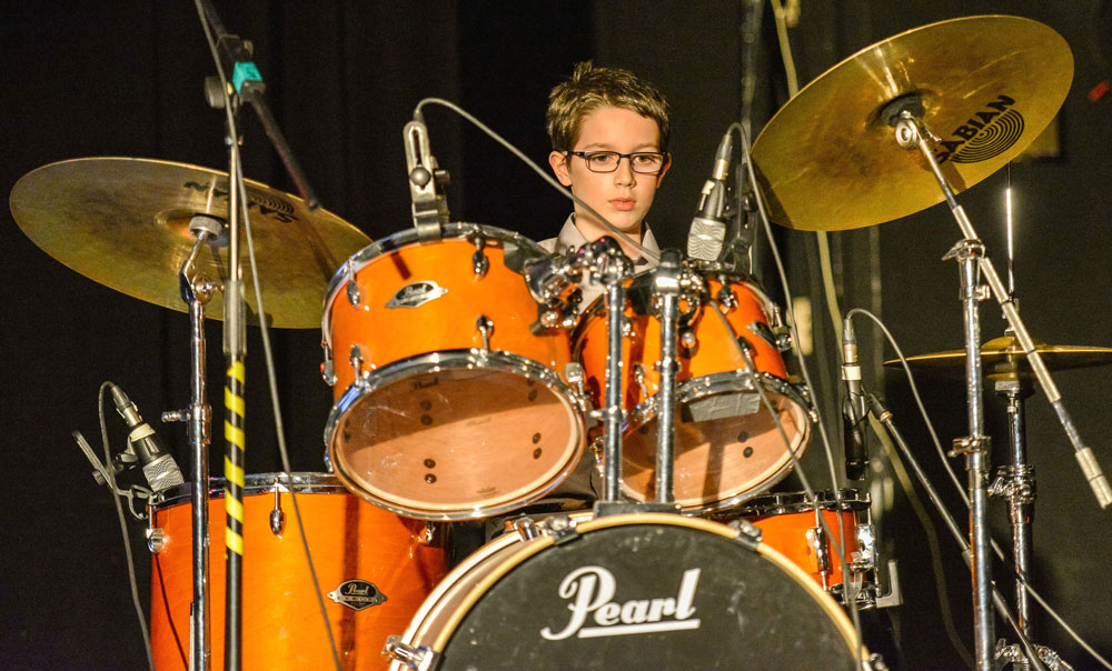 Isaak Boissy (batterie), de l'école Sainte-Rosalie. Photos François Larivière | Le Courrier ©