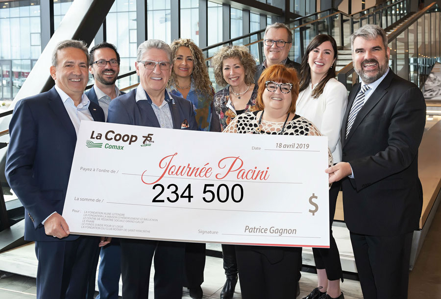 La Journée Pacini pour la qualité de vie a permis d’amasser 234 500 $ qui ont été redistribués à six organismes maskoutains. Photo gracieuseté