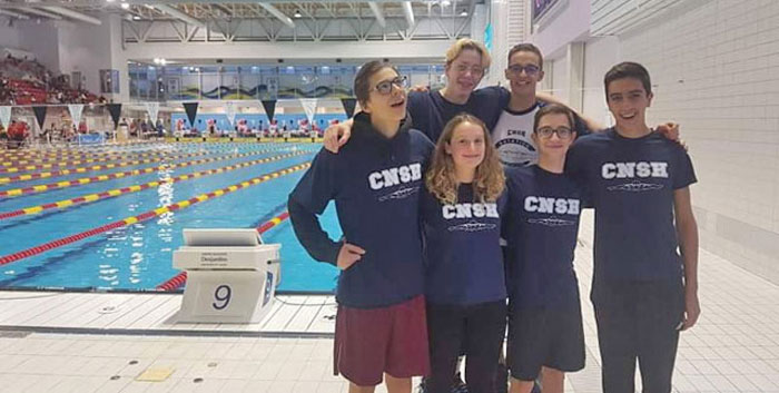 Six nageurs du CNSH ont participé au championnat de l’Est du Canada, à la mi-avril, à Québec. Photo Facebook