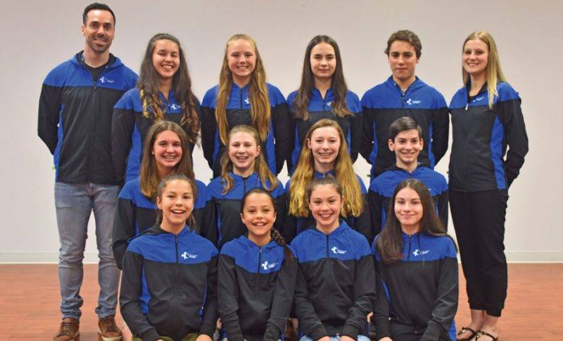 Une douzaine d’athlètes de Gymnaska-Voltigeurs s’était qualifiée pour le championnat de l’Est du Canada de gymnastique acrobatique. Photo gracieuseté