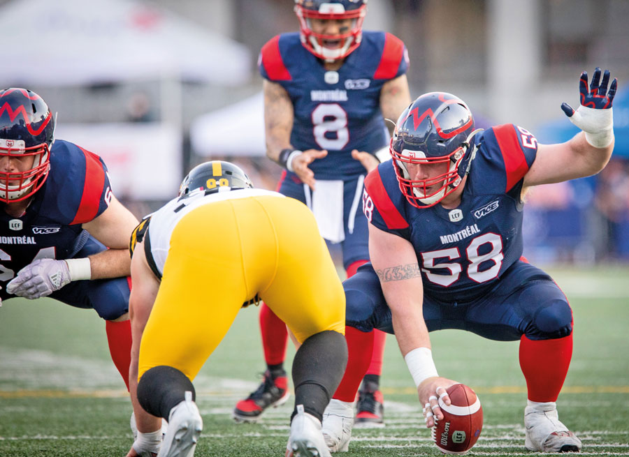 Luc Brodeur-Jourdain a savouré pleinement son dernier match dans l’uniforme des Alouettes, mettant ainsi un terme à une brillante carrière de onze saisons. Photos Dominick Gravel | Alouettes de Montréal