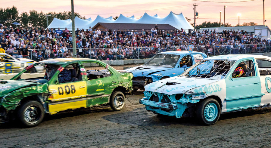 Le derby de démolition, sur trois jours, est toujours l’attraction vedette du Festival du maïs de Saint-Damase. Photo François Larivière | Le Courrier ©