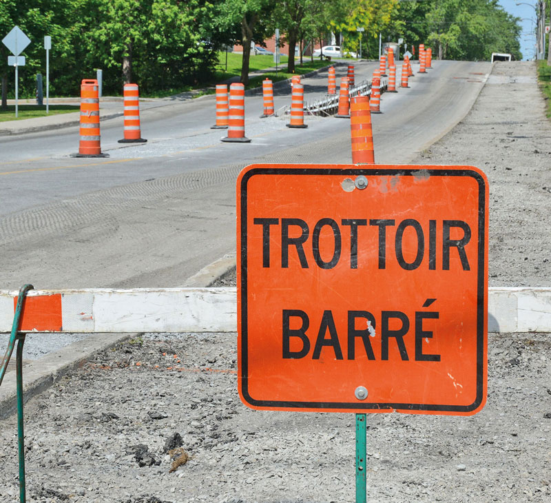 Traverser la ville par l’avenue Pratte n’était pas une option valable pendant une bonne partie du mois de juillet. Photo François Larivière | Le Courrier ©