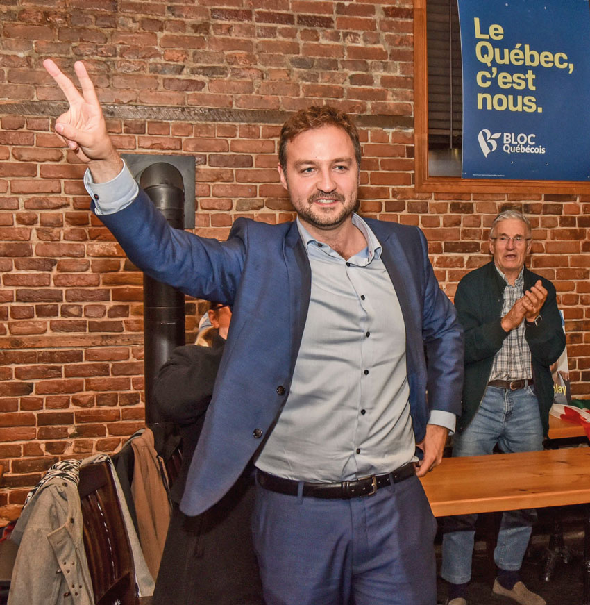 Le balayage bloquiste a été sans appel dans Saint-Hyacinthe-Bagot le 21 octobre, assurant Simon-Pierre Savard-Tremblay d’un siège au Parlement canadien. Photo François Larivière | Le Courrier ©