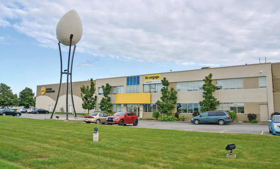 Le siège social de Nutrigroupe est basé sur la rue Picard à Saint-Hyacinthe. L’entreprise regroupe sept centres de production, dont Nutri-Oeuf et Vitoeuf qui sont situés sur la même artère. Photo François Larivière | Le Courrier ©