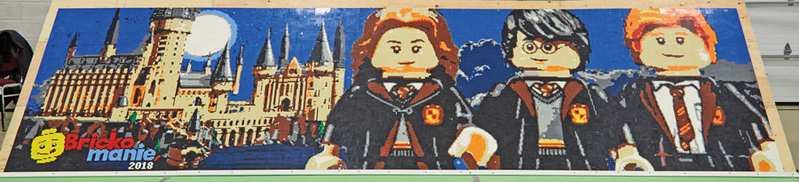 Lors de l’édition 2018 de Brickomanie, les visiteurs étaient invités à participer à la grande murale sur le thème d’Harry Potter. Photo gracieuseté