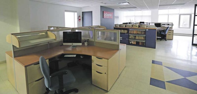 La salle de rédaction du Courrier de Saint-Hyacinthe est désormais bien calme et silencieuse. Photo Robert Gosselin | Le Courrier ©