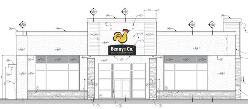 La construction du futur restaurant Benny&Co de Saint-Hyacinthe débutera sous peu. Photo gracieuseté 