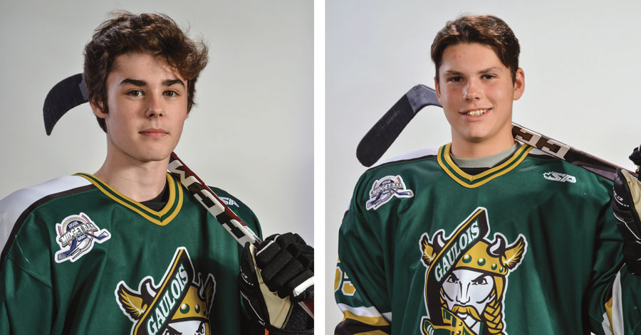 Les attaquants Léo St-Michel et Louis-Philippe Fontaine sont considérés comme les meilleurs espoirs des Gaulois à l’approche du repêchage de la LHJMQ. Photos François Larivière | Le Courrier ©