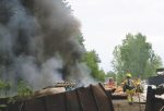 Incendie dans une cour à déchets