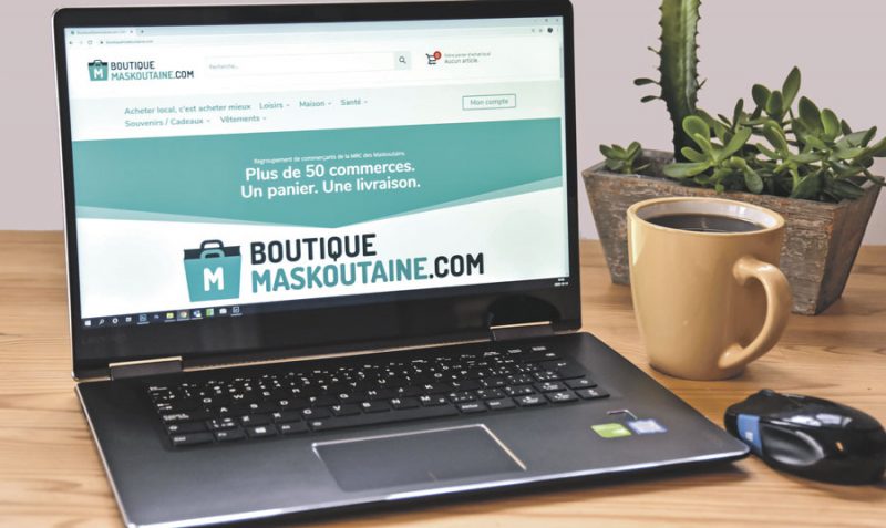 Le site transactionnel boutiquemaskoutaine.com permet d’encourager plus de 75 commerçants locaux au même endroit. Photo François Larivière | Le Courrier ©