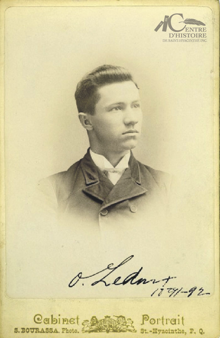 Joseph-Omer Ledoux, finissant du Séminaire de Saint-Hyacinthe en 1892. Photo Centre d’histoire de Saint-Hyacinthe, CH001