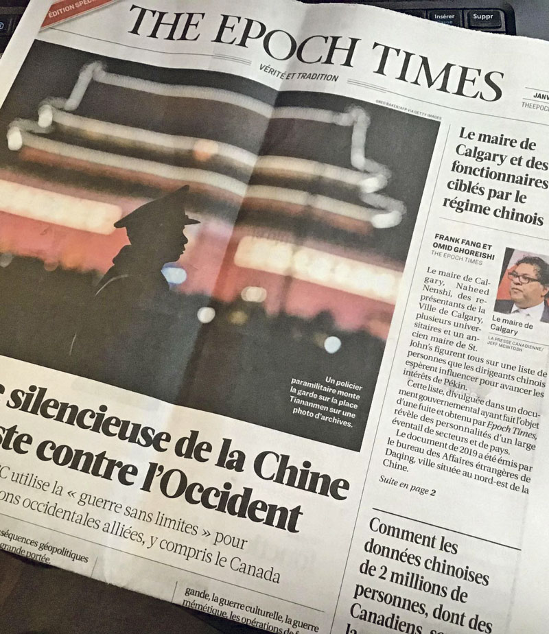 Des citoyens de Saint-Hyacinthe ont été surpris de constater la présence d’un journal de propagande dans leur boîte aux lettres, le 20 janvier. Photo gracieuseté
