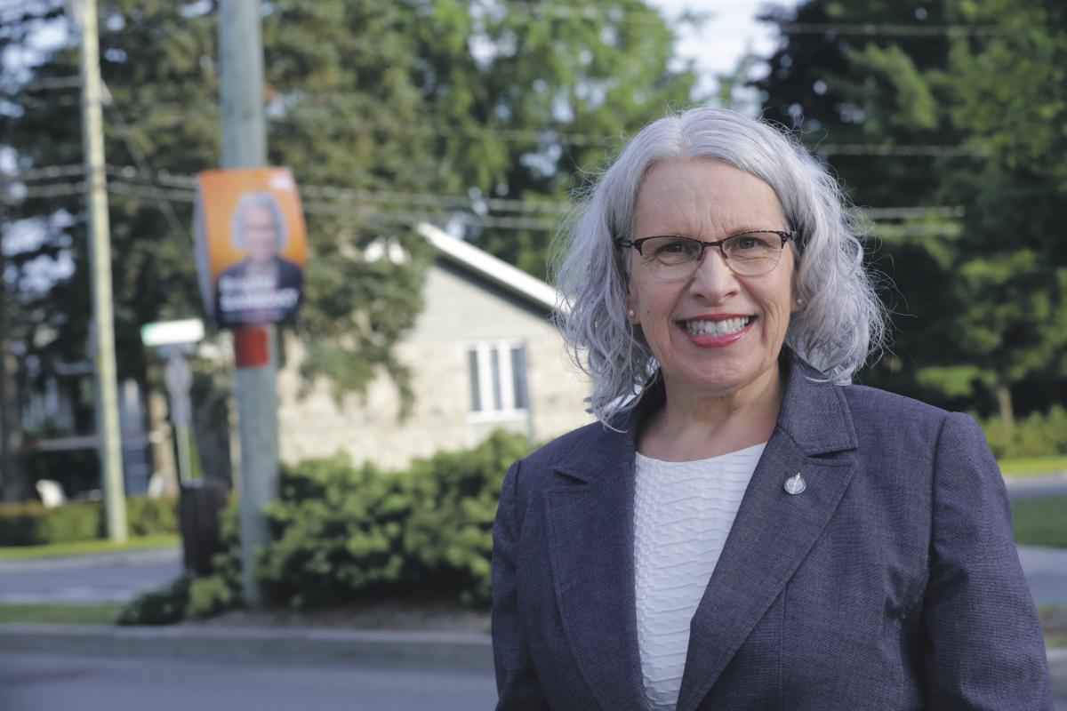 La candidate du NPD, Brigitte Sansoucy. Photo Robert Gosselin | Le Courrier ©