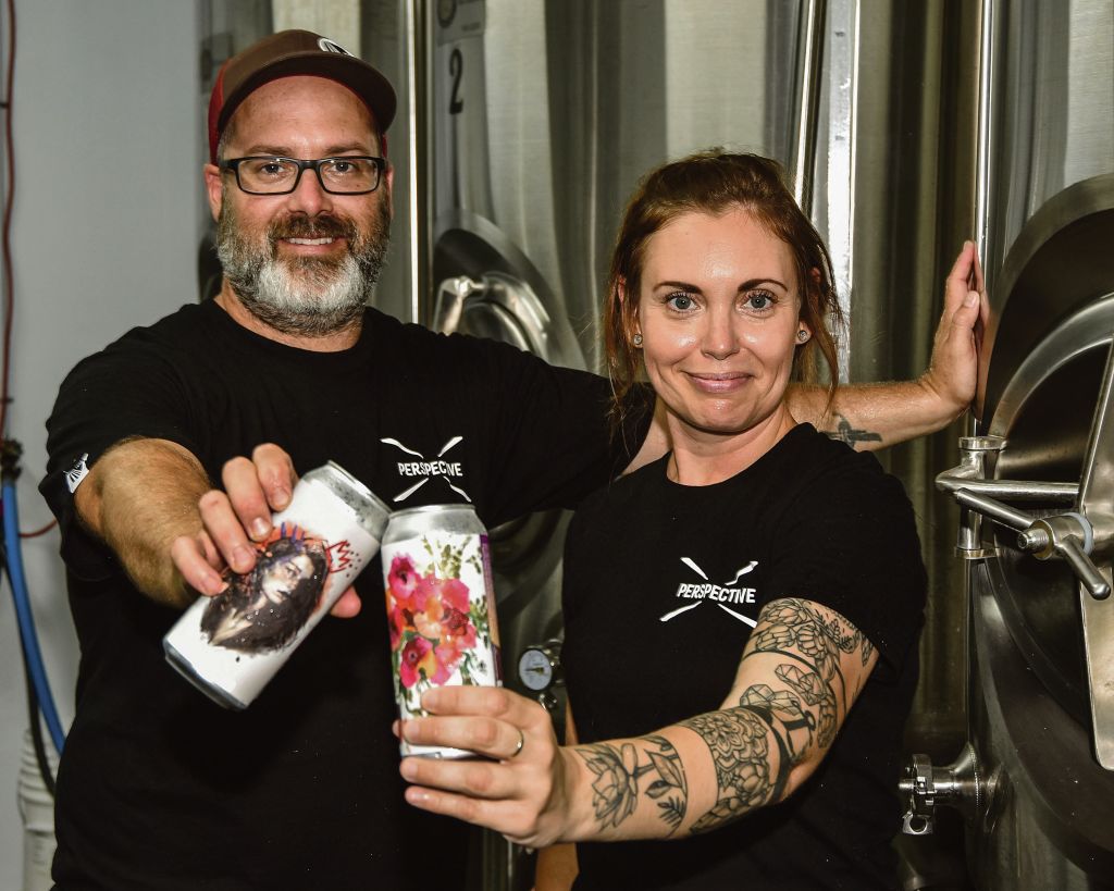 Les propriétaires de Perspective microbrasserie, Brian Wilcox et Véronique Duguay. Photo François Larivière | Le Courrier ©