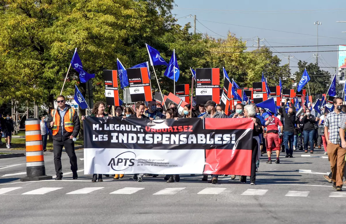 Les membres de l’APTS ont tenu plusieurs activités de mobilisation au cours des deux dernières années comme celle-ci qui s’est déroulée en octobre à Saint-Hyacinthe. Photothèque | Le Courrier ©