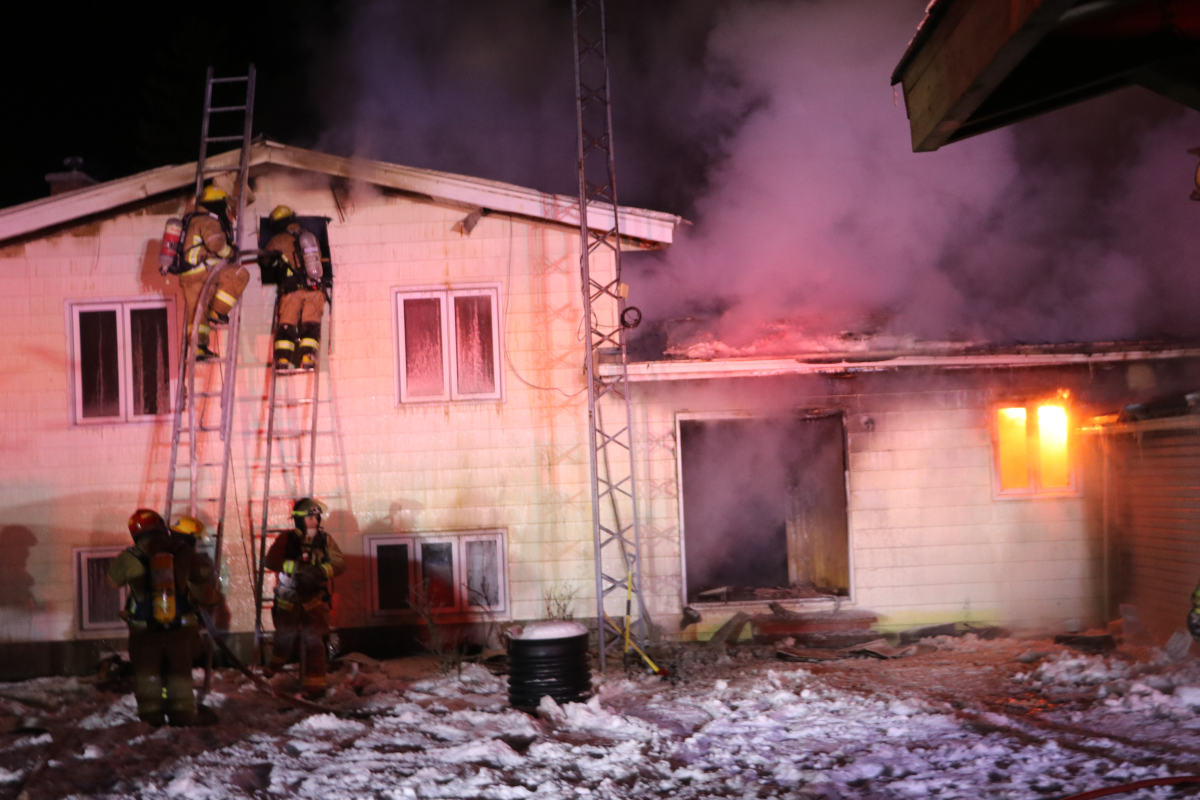 L’incendie de Sainte-Hélène-de-Bagot. Photo Olivier Joyal