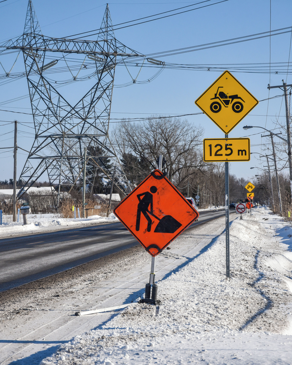 Les travaux entourant le prolongement du réseau d’égout sur la route 137 à La Présentation se poursuivront en 2022. Photo François Larivière | Le Courrier ©