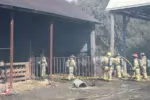 Incendie sur une terre agricole à Saint-Pie
