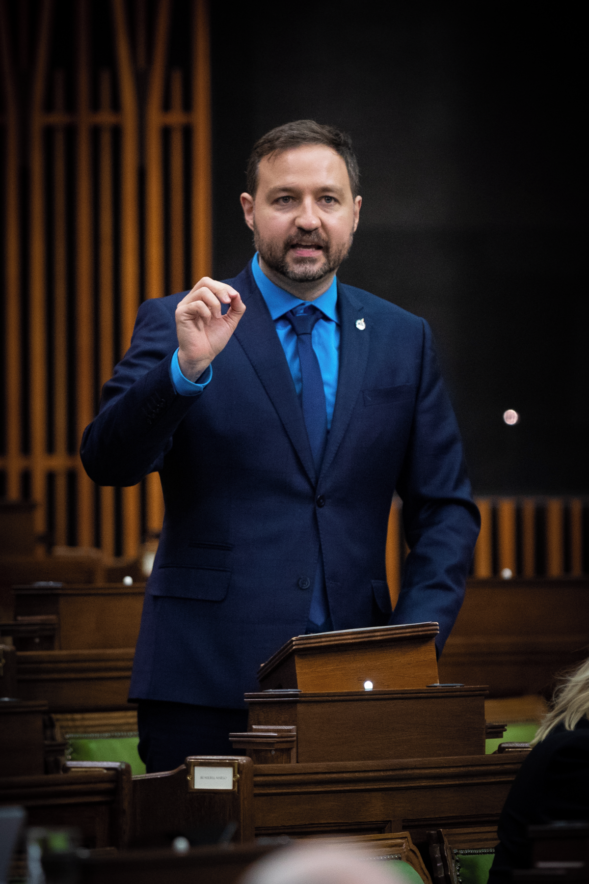 Le député de Saint-Hyacinthe–Bagot, Simon-Pierre Savard-Tremblay, a critiqué l’entente survenue entre le Parti libéral et le NPD. Photo gracieuseté