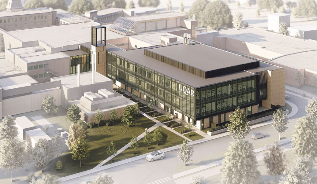 Une maquette du futur pavillon de médecine vétérinaire à Rimouski. Photo gracieuseté