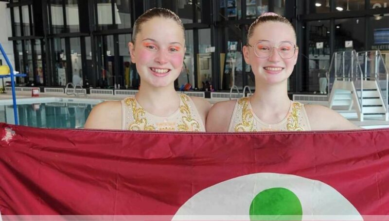 La Maskoutaine Amanda Lévesque (à droite) a remporté la médaille d’argent en duo avec Florence Marchesseault. Photo Jeux du Québec - Richelieu-Yamaska