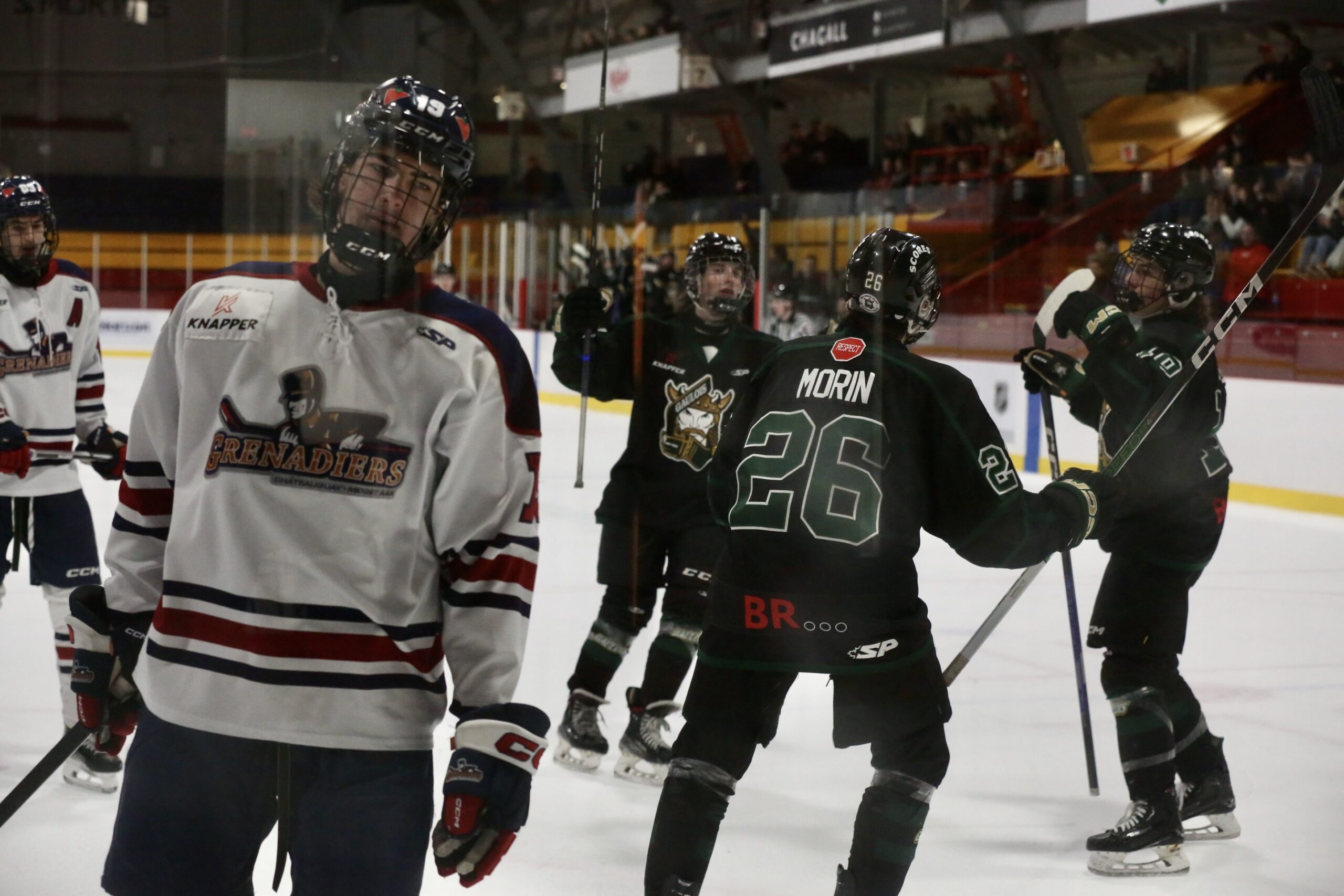 Les Gaulois ont signé une deuxième victoire de suite, dimanche, en l’emportant 8 à 6 contre les Grenadiers de Châteauguay.Photo Robert Gosselin | Le Courrier ©