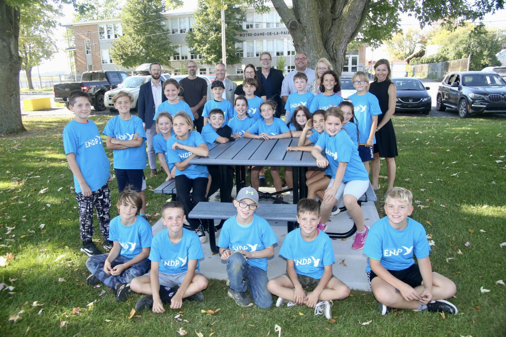 Les élèves pourront apprendre en plein air grâce à la toute nouvelle classe extérieure. Photo Robert Gosselin | Le Courrier ©