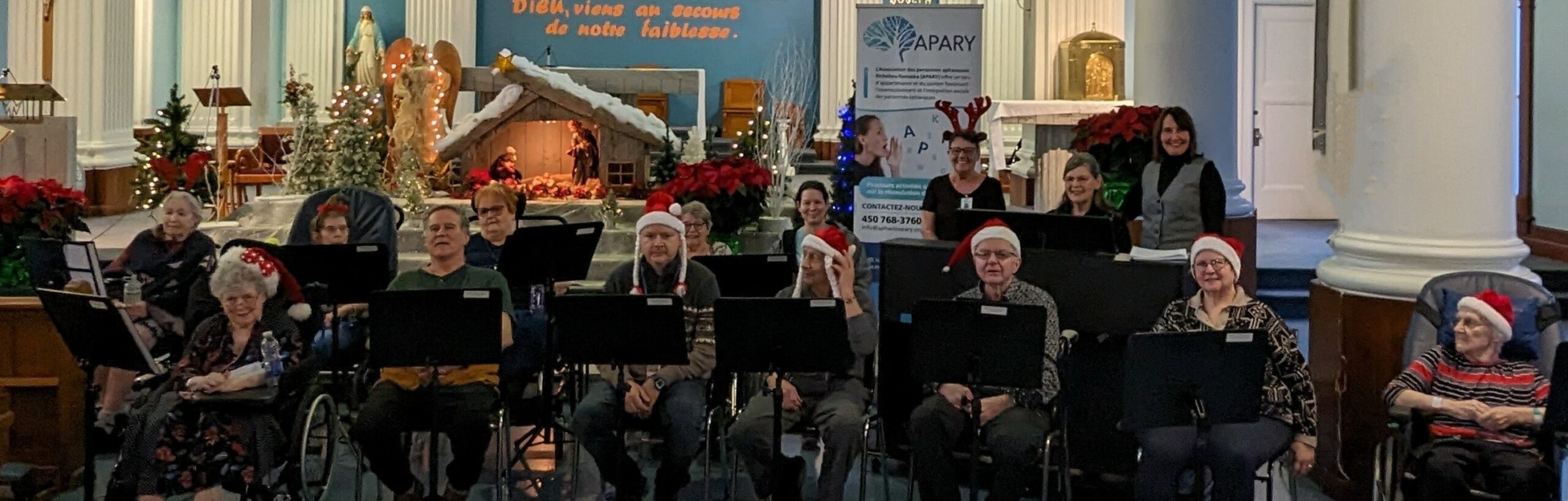 Le spectacle de Noël de la chorale Ouvre ta voix, formée entre autres de personnes aphasiques, a eu lieu à l’Hôtel-Dieu. Photo gracieuseté