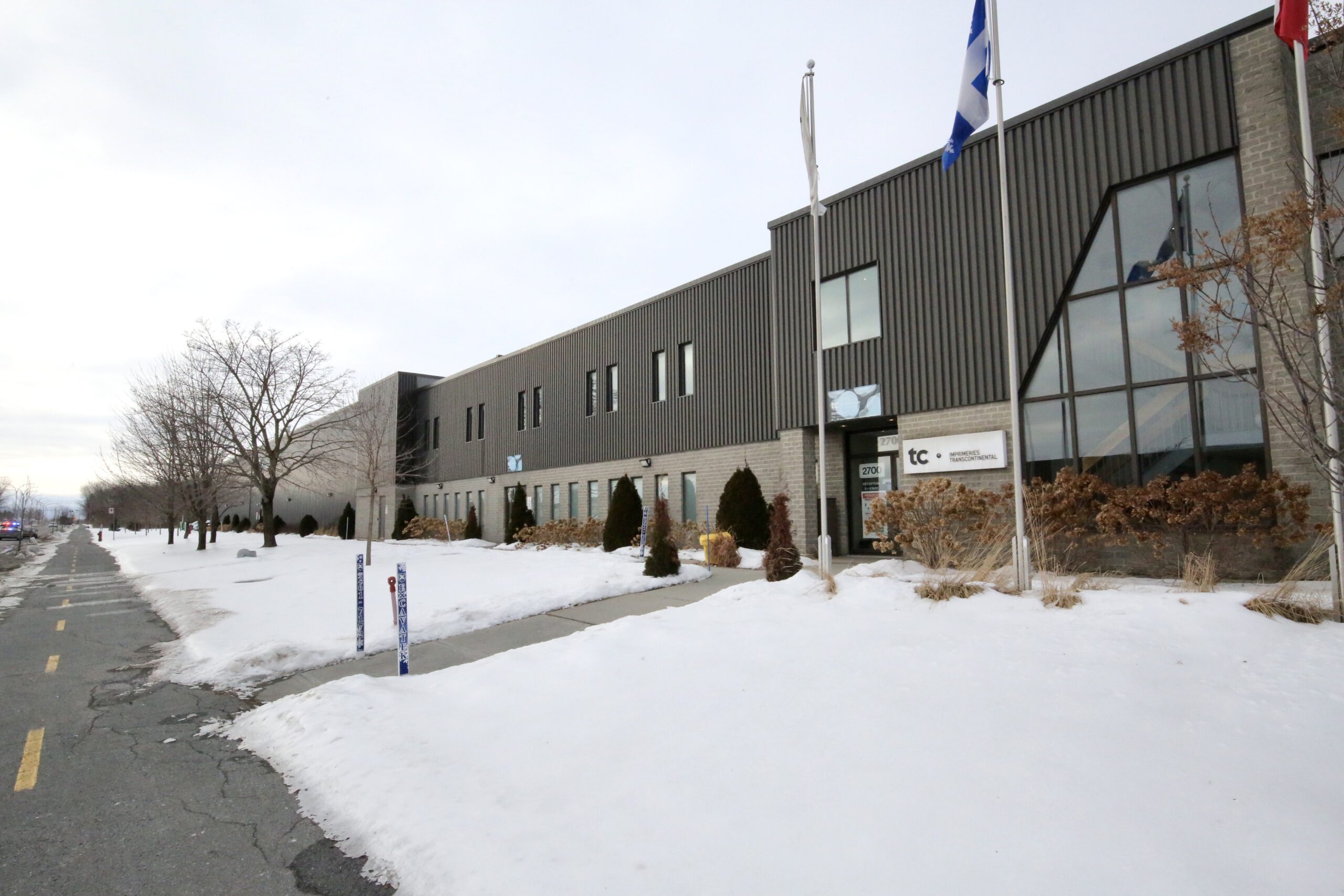 Les installations et le terrain de l’imprimerie TC Transcontinental de Saint-Hyacinthe, à l’intersection des boulevards Choquette et Casavant Ouest, seront mis en vente. Photothèque | Le Courrier ©