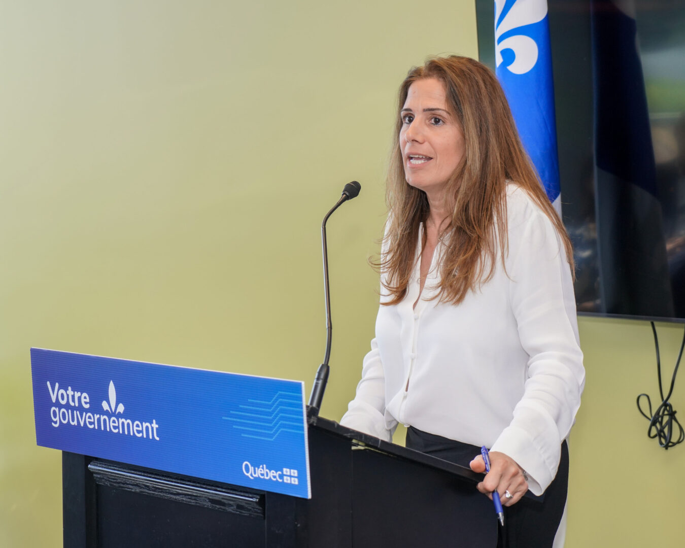 La ministre de l’Enseignement supérieur, Pascale Déry, a visité le Cégep de Saint-Hyacinthe la semaine dernière. Photo François Larivière | Le Courrier ©