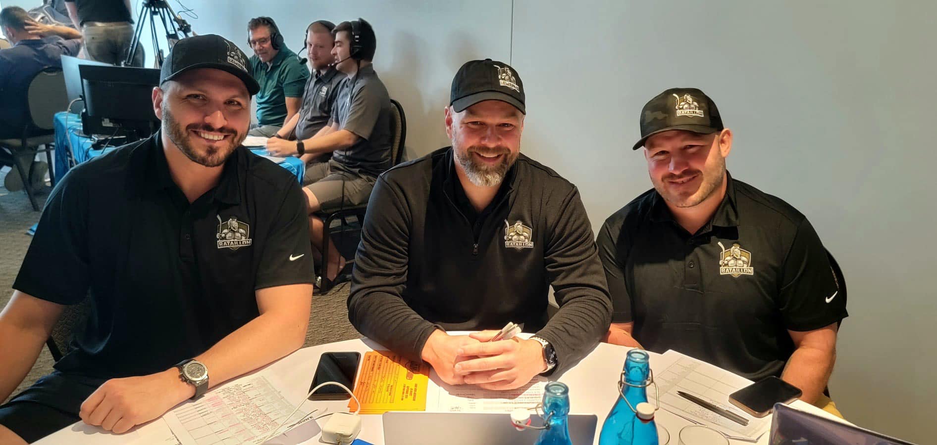 Sur la photo, les dirigeants du Bataillon de Saint-Hyacinthe lors du repêchage universel de la LNAH : Maxim Lapierre, Guillaume Latendresse et Martin Larivière. Photo Sandra Giroux-Poulin