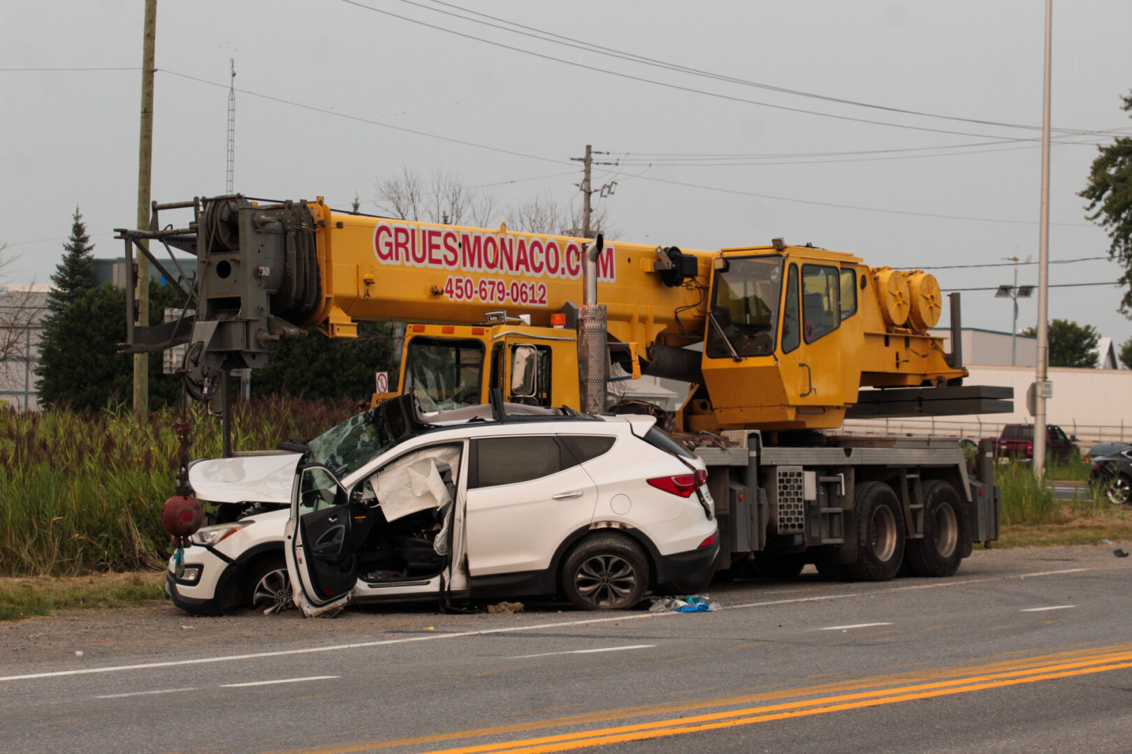 Un homme âgé de la soixantaine a perdu la vie dans une collision sur le Grand Rang à La Présentation à l’intersection de l’autoroute 20 Est, le 15 août, vers 17 h 45. Photo Adam Bolestridge | Le Courrier ©