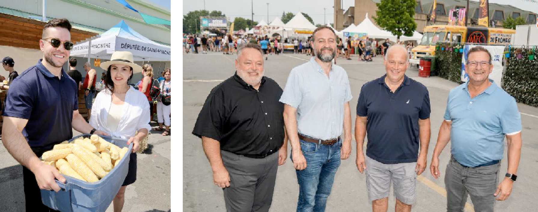 Il n’est pas rare de voir des politiciens prendre un bain de foule à l’Expo agricole de Saint-Hyacinthe. Cette année, la députée de Saint-Hyacinthe, Chantal Soucy, a tenu son épluchette de la députée le 29 juillet, puis le chef du Bloc québécois, Yves-François Blanchet, s’est offert une visite le 2 août en compagnie du maire de Saint-Hyacinthe, André Beauregard, du député de Saint-Hyacinthe–Bagot, Simon-Pierre Savard-Tremblay, et du préfet de la MRC des Maskoutains, Simon Giard. Photos Robert Gosselin et François Larivière | Le Courrier ©