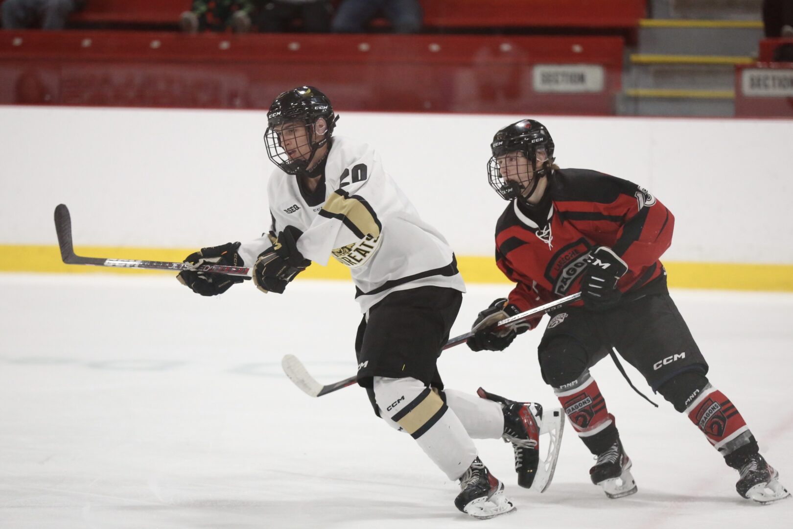 Cédrik St-Pierre a inscrit deux buts dans la victoire des Lauréats face aux Dragons. Photo Robert Gosselin | Le Courrier ©