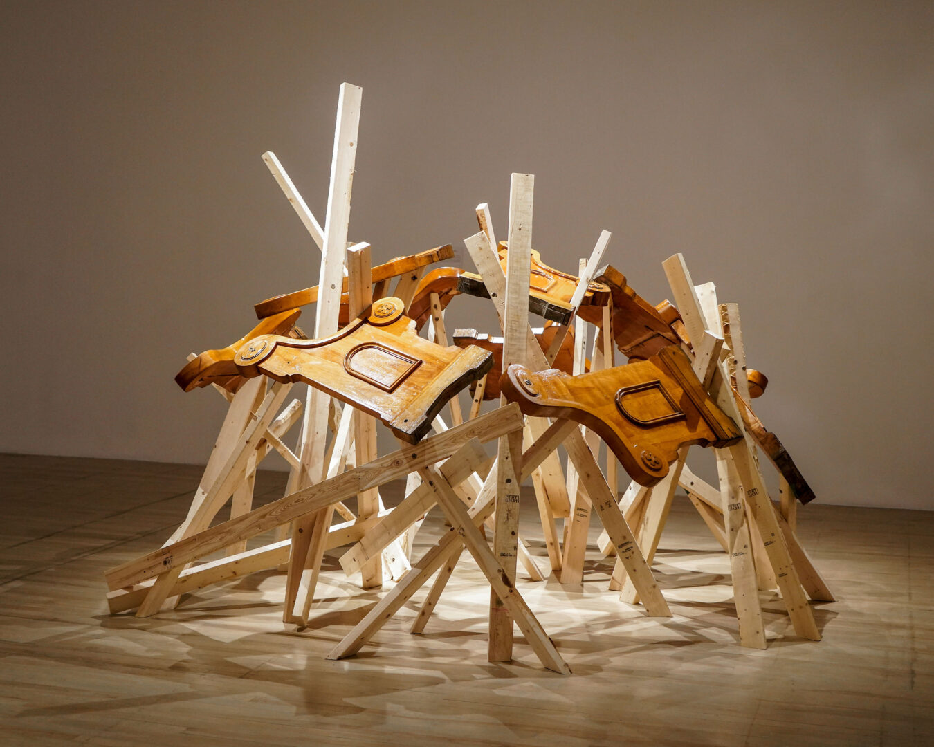 François Mathieu expose aussi quelques sculptures à Expression en lien avec son intervention à l’église Notre-Dame-du-Rosaire. Photo François Larivière | Le Courrier ©