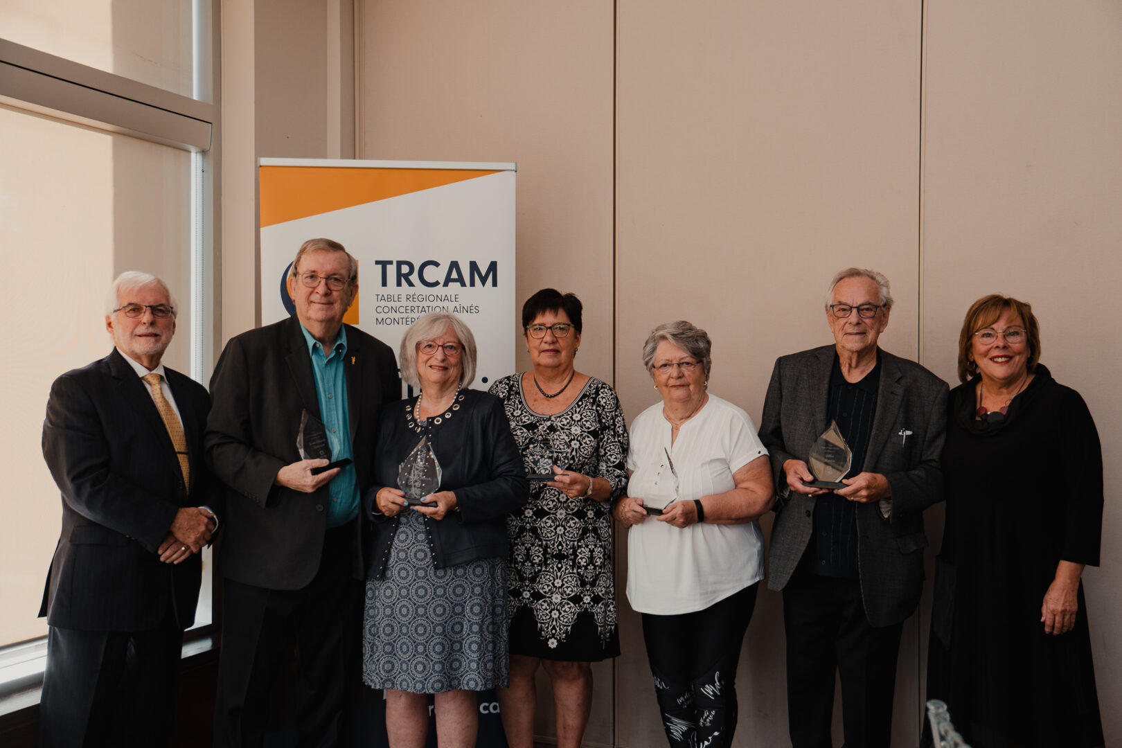 Les récipiendaires du prix Hommage aînés Montérégie 2024. Au centre, Pierrette Laplante, de Saint-Valérien-de-Milton. Photo gracieuseté