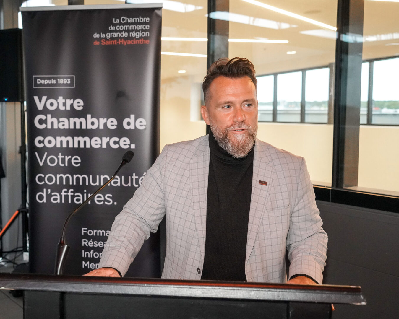 Le nouveau président de la Chambre de commerce de la région de Saint-Hyacinthe, Éric Leblanc. Photo François Larivière | Le Courrier ©