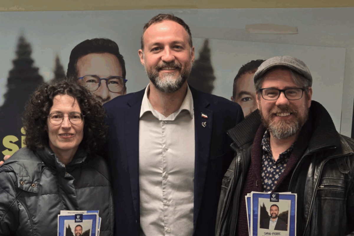 La présidente du comité du Parti québécois de Saint-Hyacinthe, Michèle Lemelin, est venue prêter main-forte au bloquiste Simon-Pierre Savard-Tremblay lors de la dernière campagne électorale fédérale. Photo gracieuseté