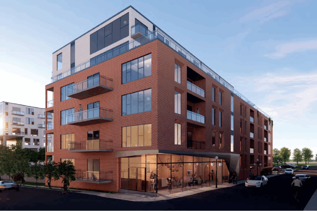 Le projet immobilier mené par Biophilia au centre-ville de Saint-Hyacinthe est mis sur pause le temps d'attacher le financement après le refus d'une subvention du Mouvement Desjardins. Photo gracieuseté
