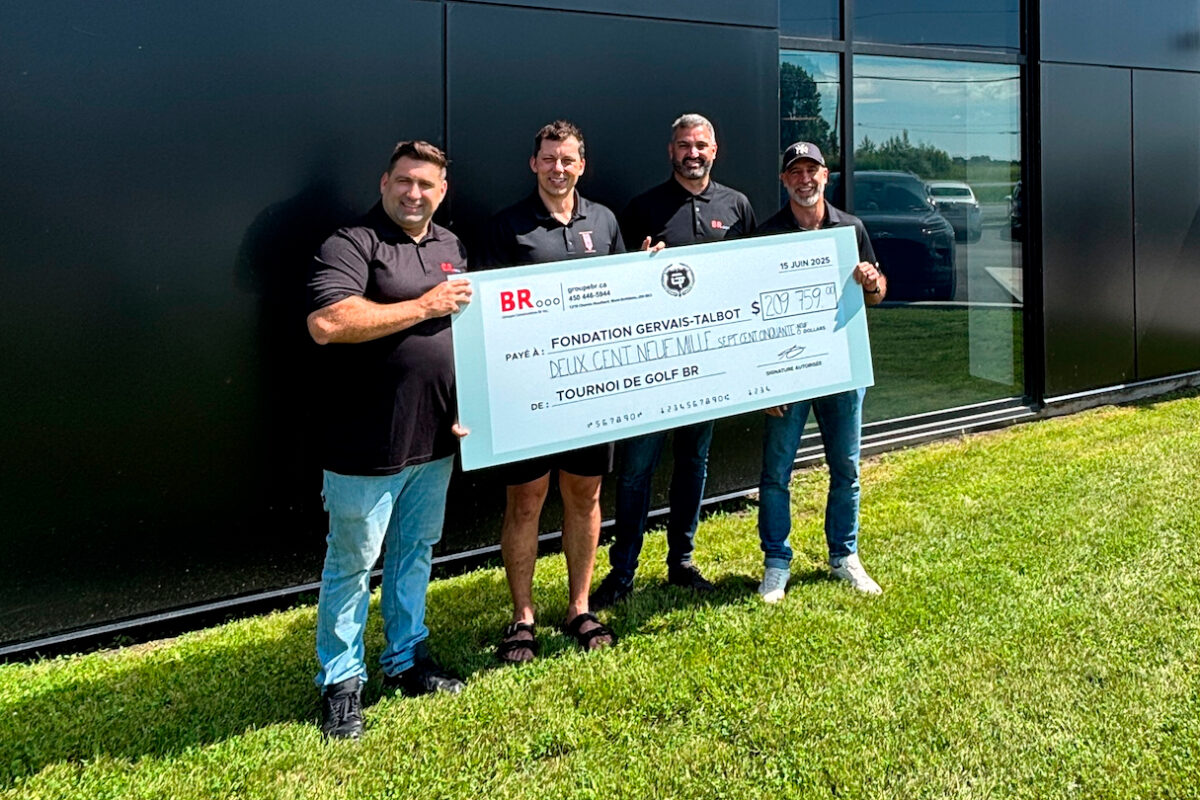 Pour une deuxième année consécutive, les profits amassés dans le cadre du tournoi de golf bénéfice Groupe BR ont été remis à la Fondation Gervais-Talbot. Photo gracieuseté