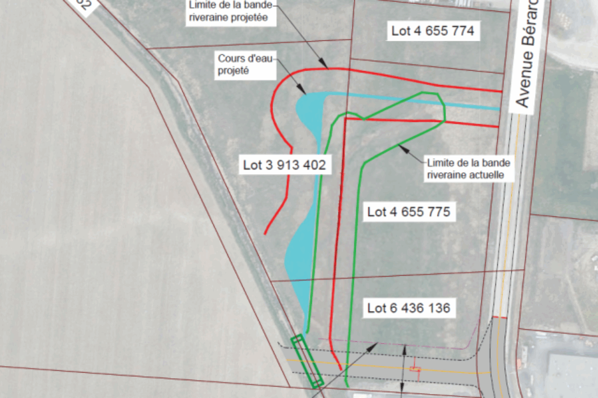 Voici la projection du cours d’eau Roma-Côté. Photo gracieuseté