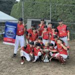 Deux équipes des Condors de Saint-Hyacinthe se sont affrontées en finale de la classe 11U B aux championnats régionaux. Les Condors Rouges 3 (photo) ont finalement eu le dessus sur les Condors Rouges 2 par la marque de 8 à 3 dans ce duel tout maskoutain, lors duquel ces équipes ont mis la main respectivement sur la médaille d’or et la médaille d’argent. Cette performance a d’ailleurs permis aux deux formations de se qualifier pour les super-régionaux qui avaient lieu du 5 au 7 septembre. Une troisième équipe de Saint-Hyacinthe est passée bien près de compléter le podium, mais les Condors Rouges 1 ont dû s’avouer vaincus 4 à 3 dans une défaite crève-cœur face au Phénix Rouge de Granby.