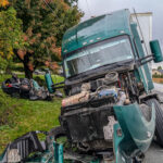Un jeune automobiliste de 18 ans a été grièvement blessé après la collision entre son véhicule et un poids lourd, survenue sur la route 137, entre Saint-Dominique et Saint-Hyacinthe, le 26 septembre, un peu avant midi. Photo Adam Bolestridge | Le Courrier ©