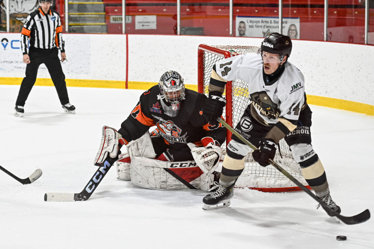 L’attaquant Gabriel Desjardins a inscrit trois buts à ses deux derniers matchs avec le Bataillon. Photo François Larivière | Le Courrier ©